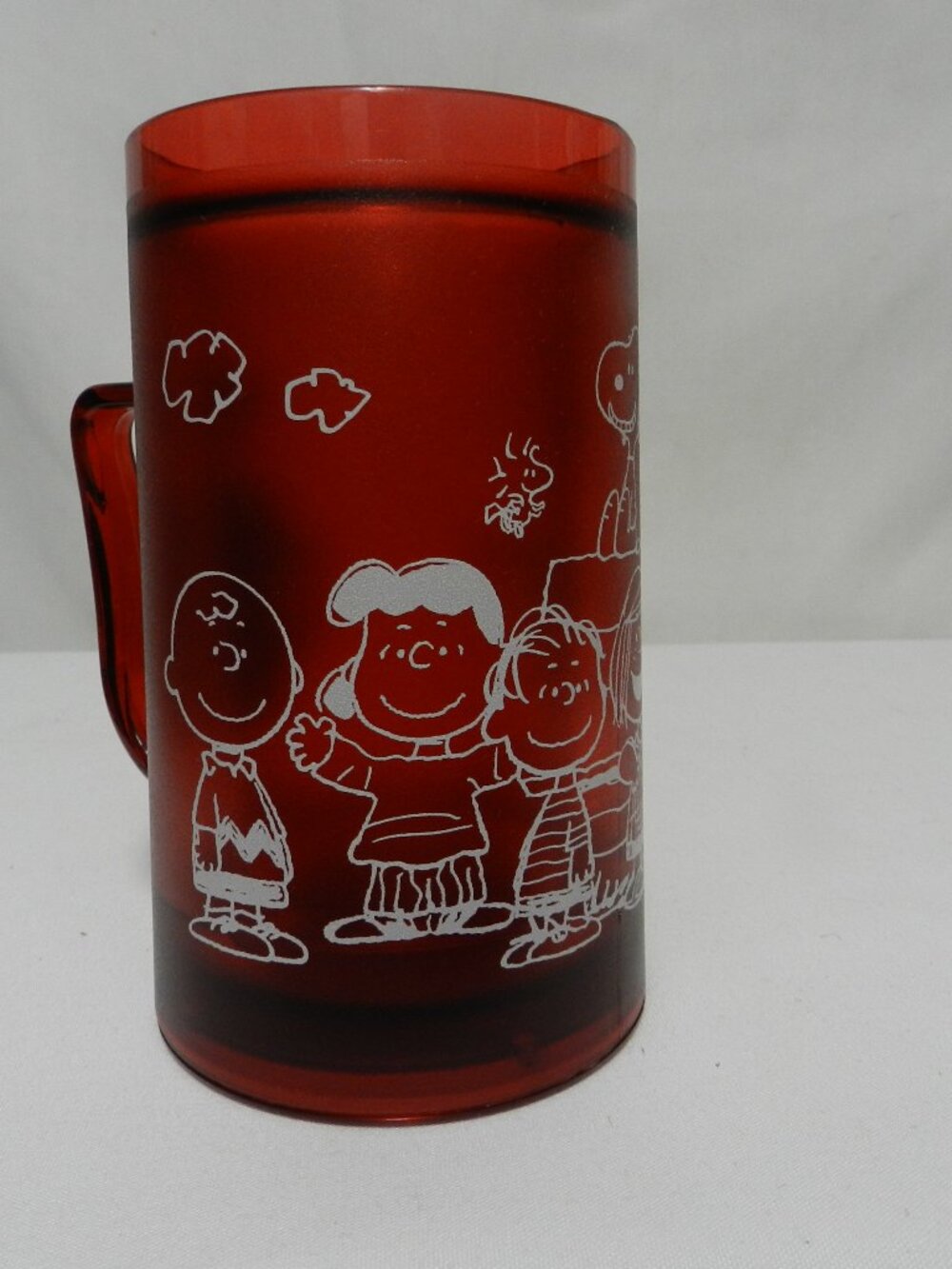 Peanuts Vintage Acrylic Freezer tall mug cup Red Garden Fair red cold beverages